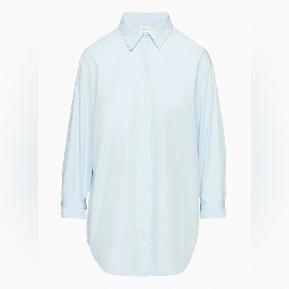 Aritzia Wilfred Free New Sail Button Front Boyfriend Shirt - Blue - XS